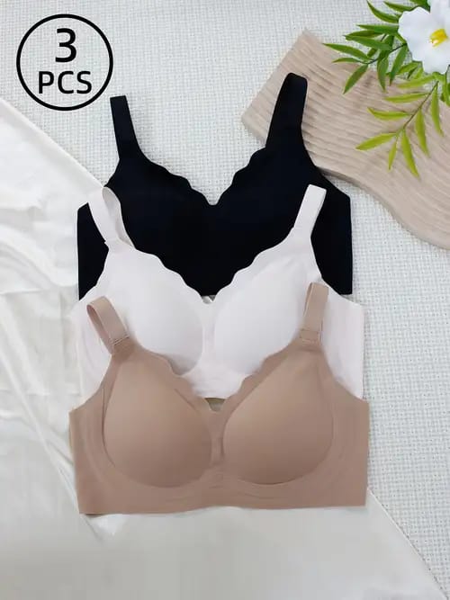 Seamless Scalloped Wireless Jelly Bra