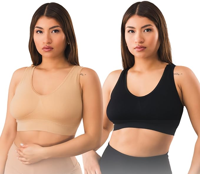 Pack Of 2 Imported Soft Cotton Non Padded Hot Bra Brief Brassier Blouse For Girls Women Ladies