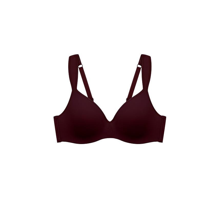 peach-colored, lightly padded underwire bra with adjustable straps