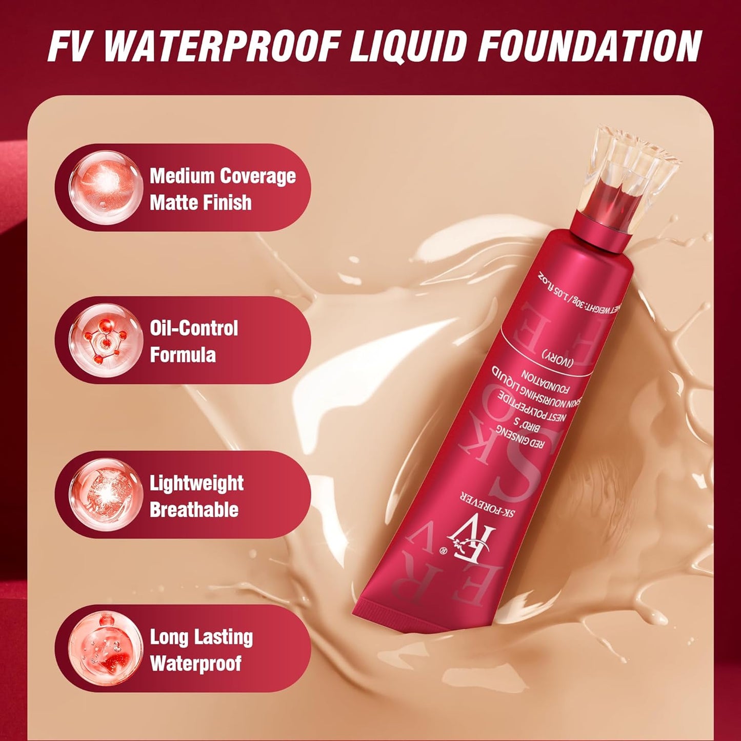 FV Foundation waterproof skin liquid foundation